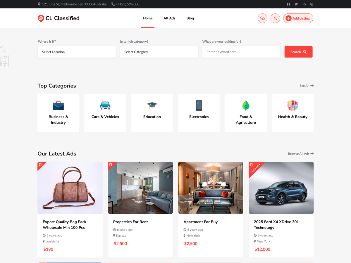 CL Classified theme screenshot