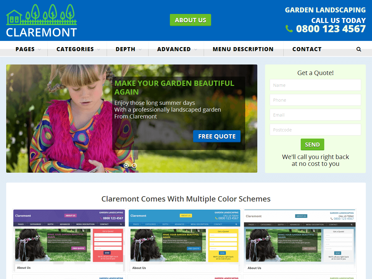 Claremont theme screenshot