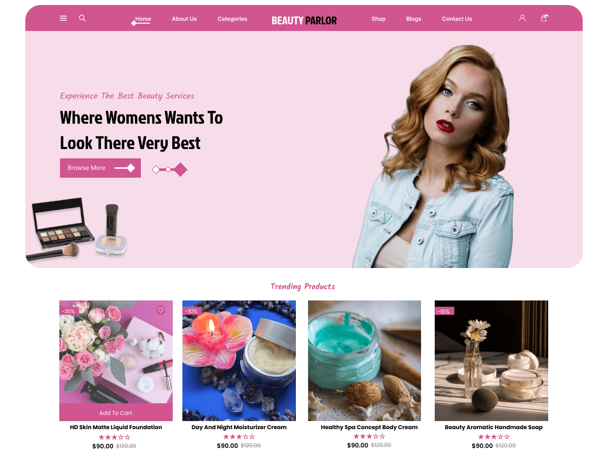 Classic Beauty Parlour theme screenshot