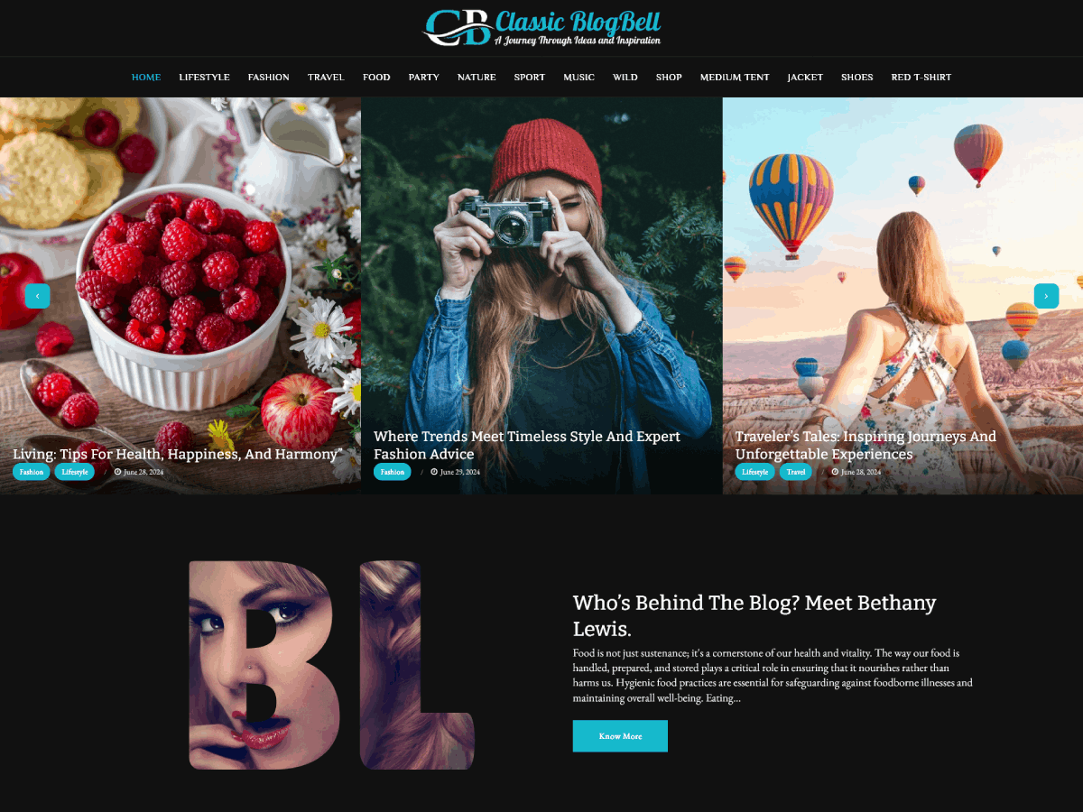 Classic BlogBell theme screenshot