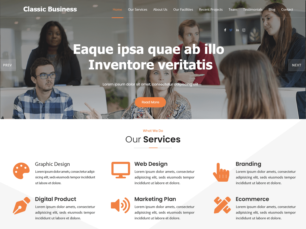 Classic Business theme screenshot