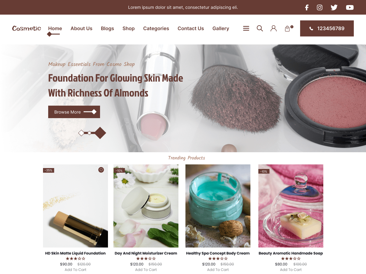 Classic Cosmetics theme screenshot