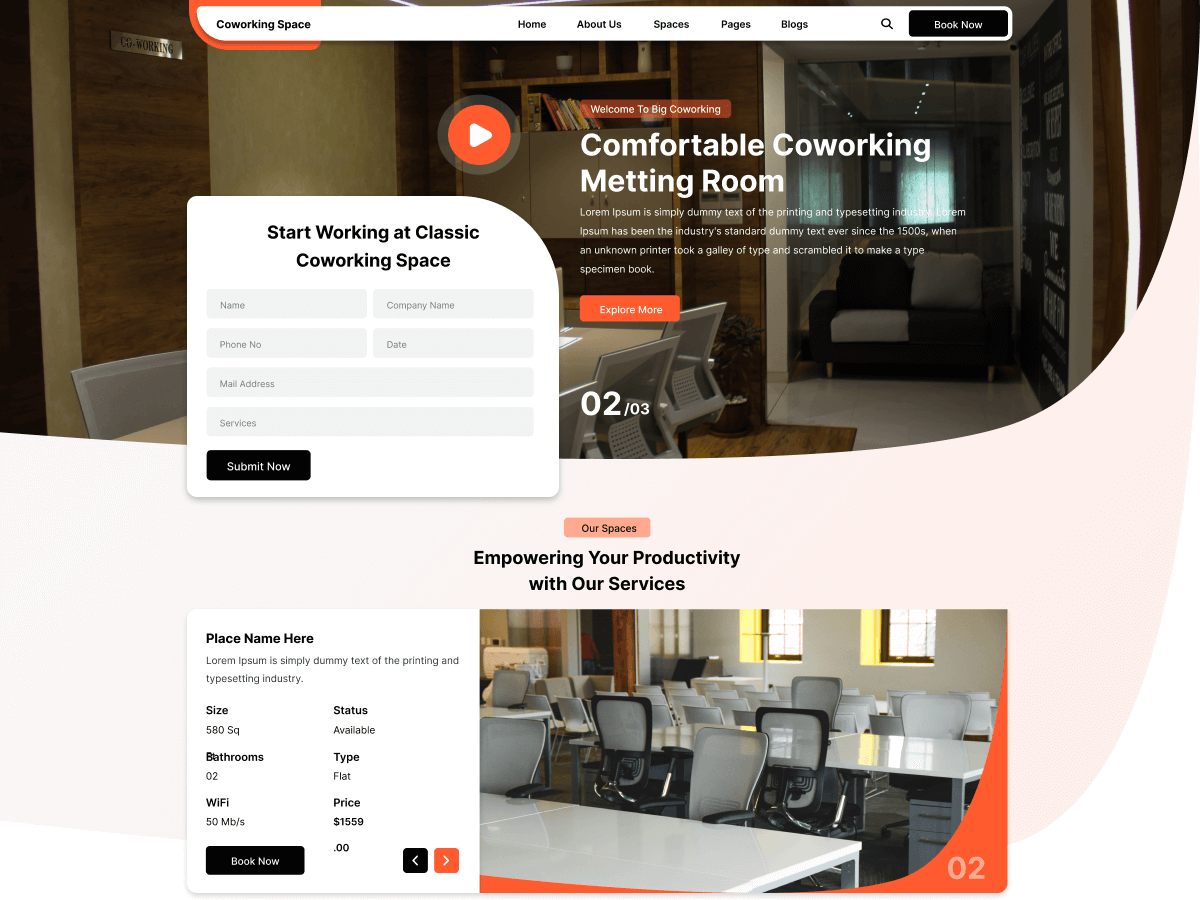 Classic Coworking Space theme screenshot