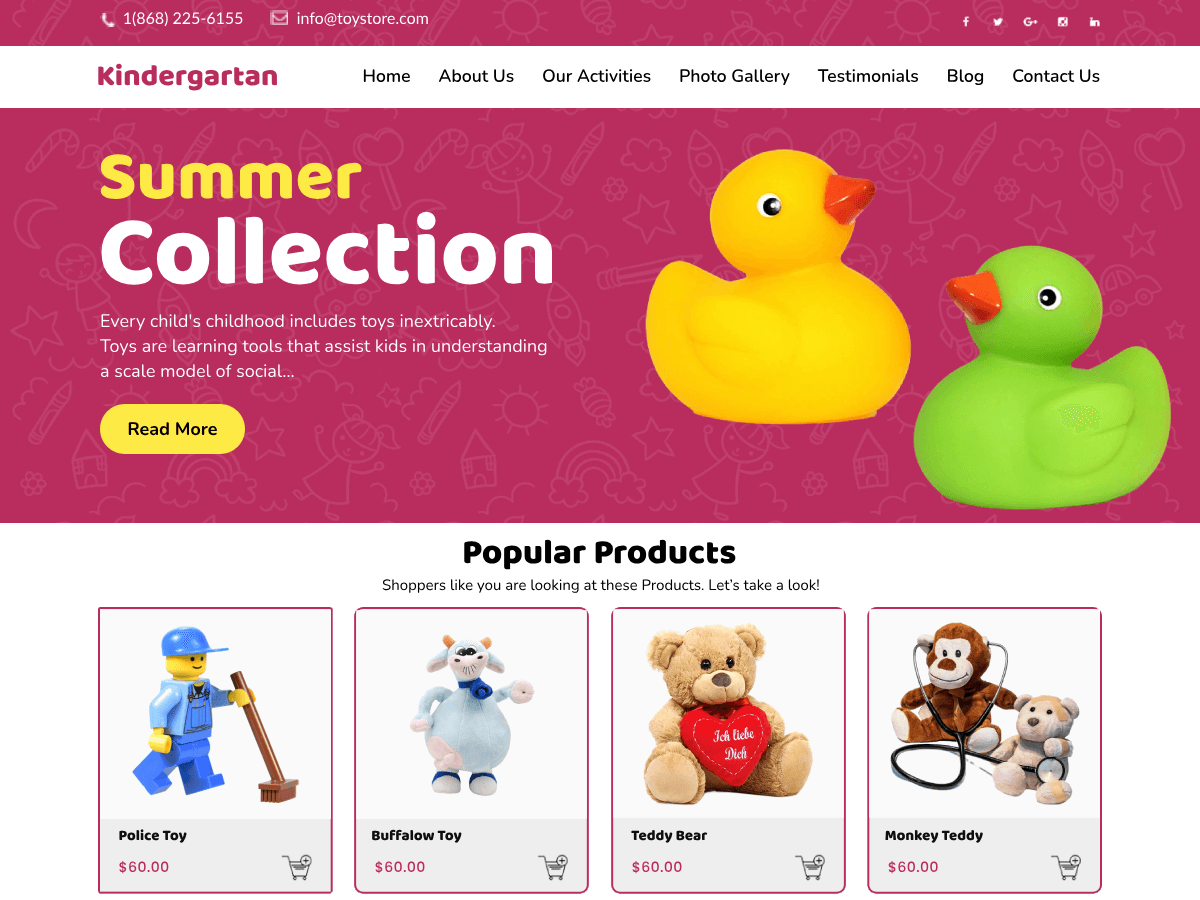 Classic Kids Store theme screenshot