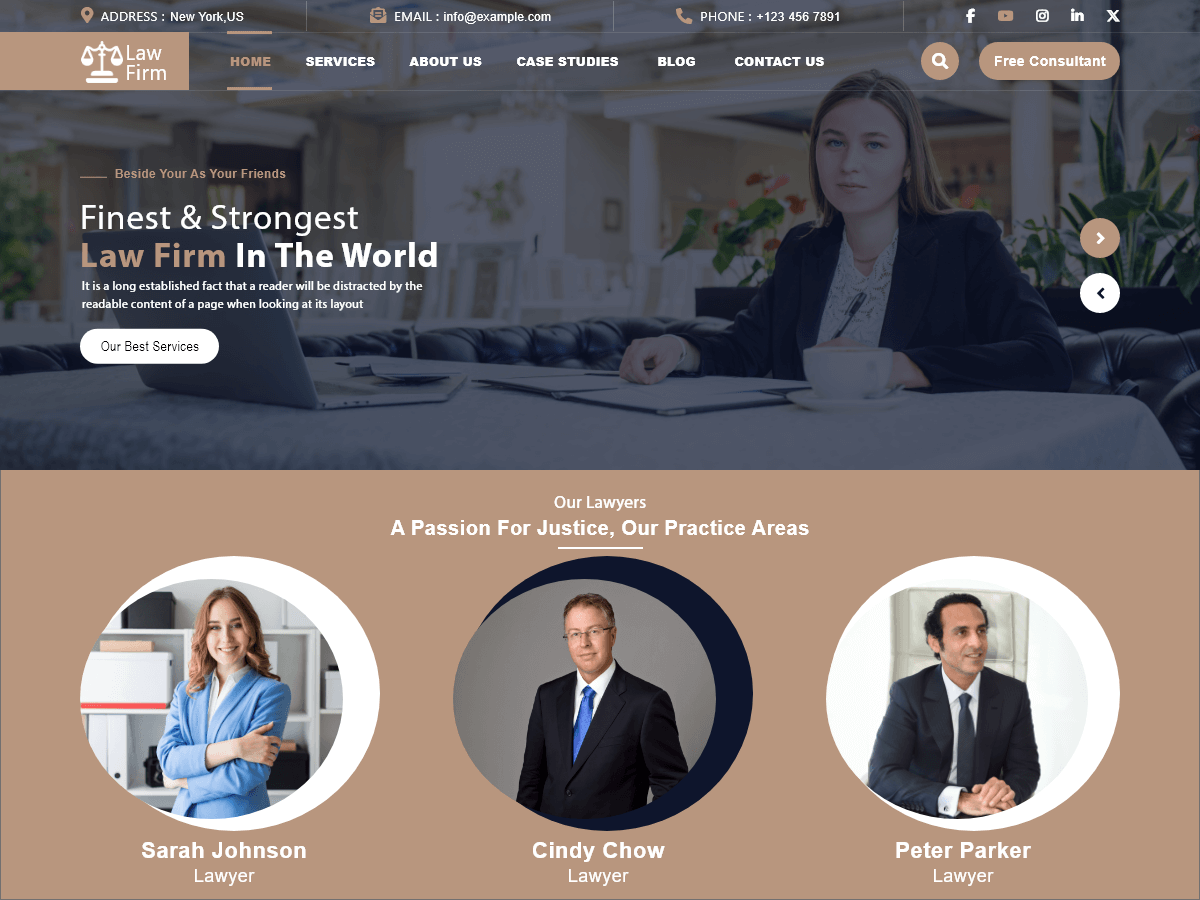 Classic Law Firm theme screenshot