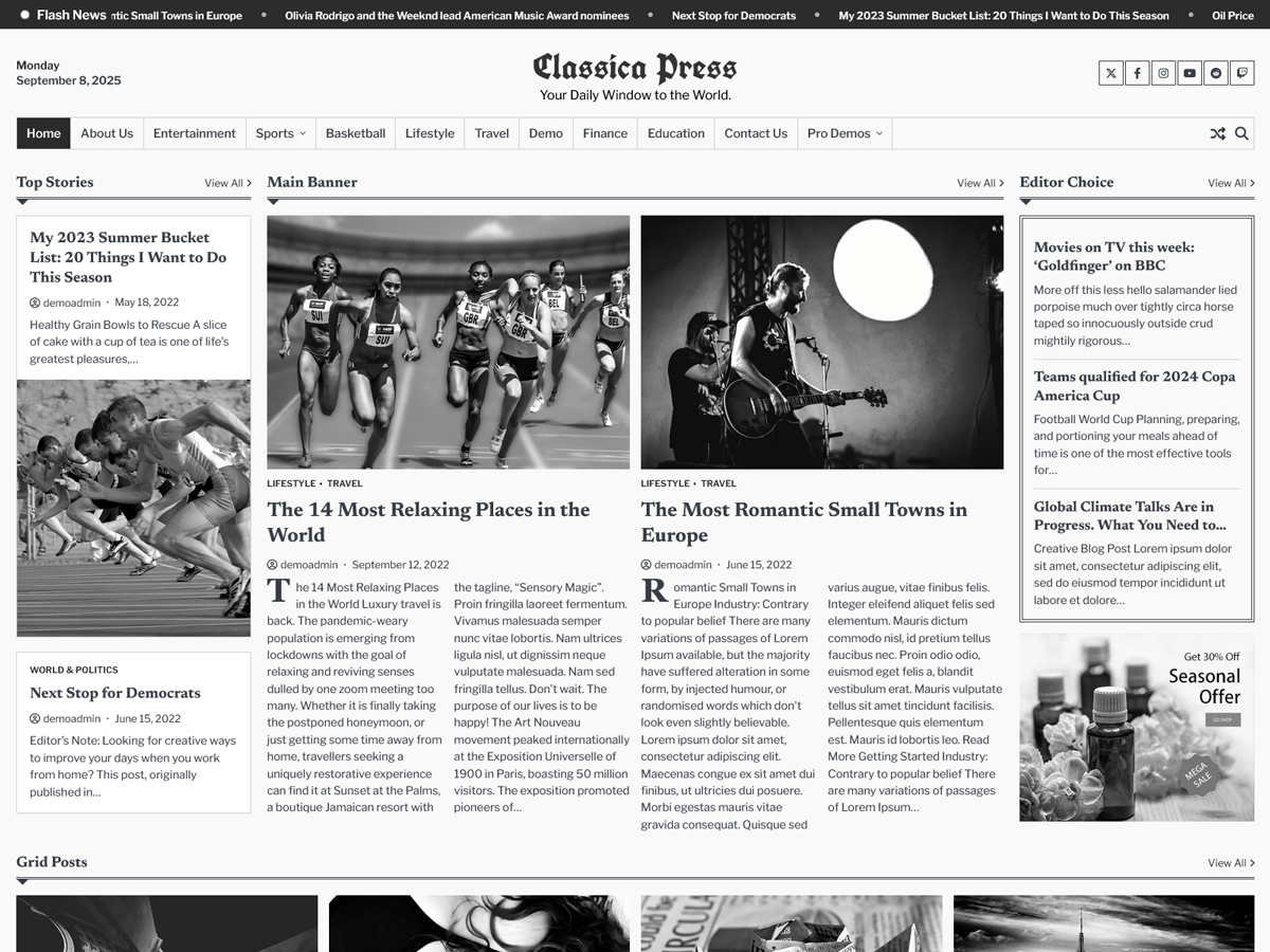 Classica Press theme screenshot