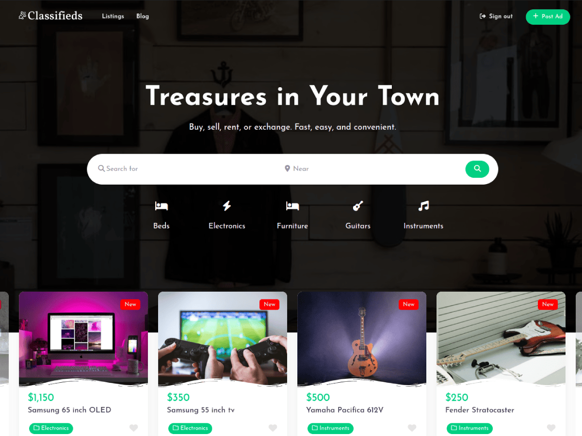 Classified Ads Listings theme screenshot