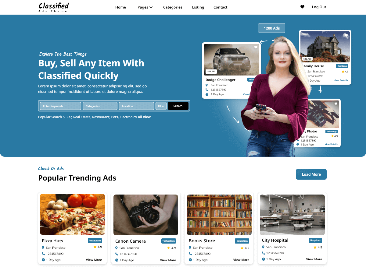 Classified Listings theme screenshot