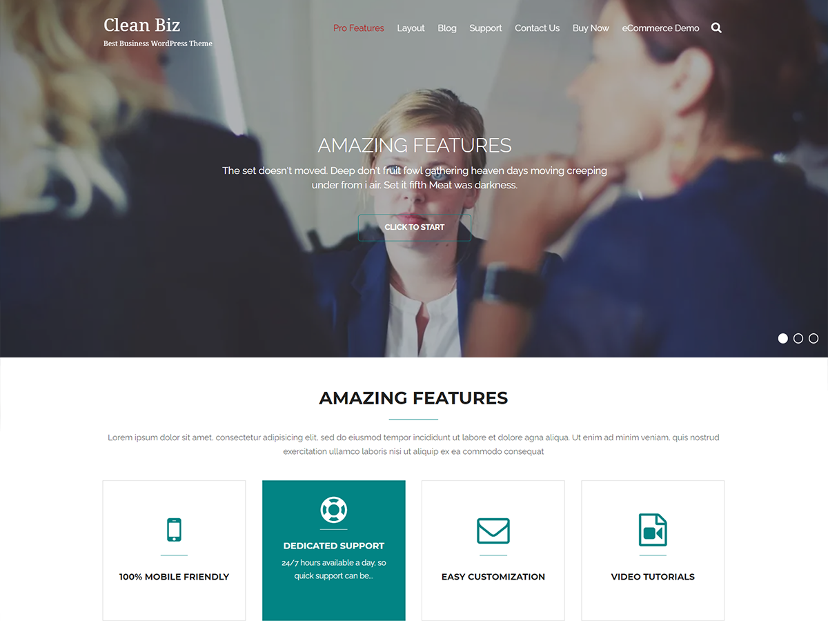 Clean Biz theme screenshot