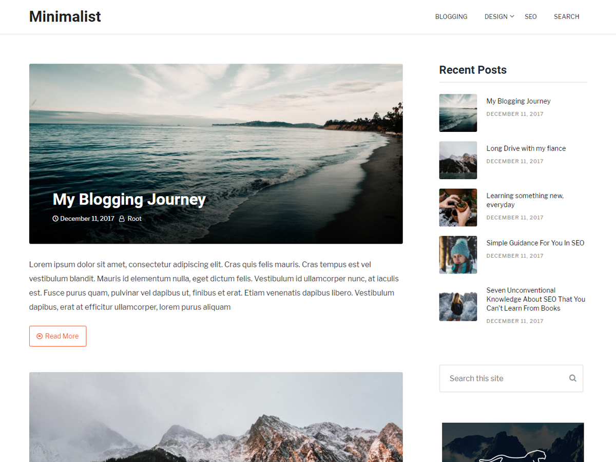 Clean Blogging theme screenshot