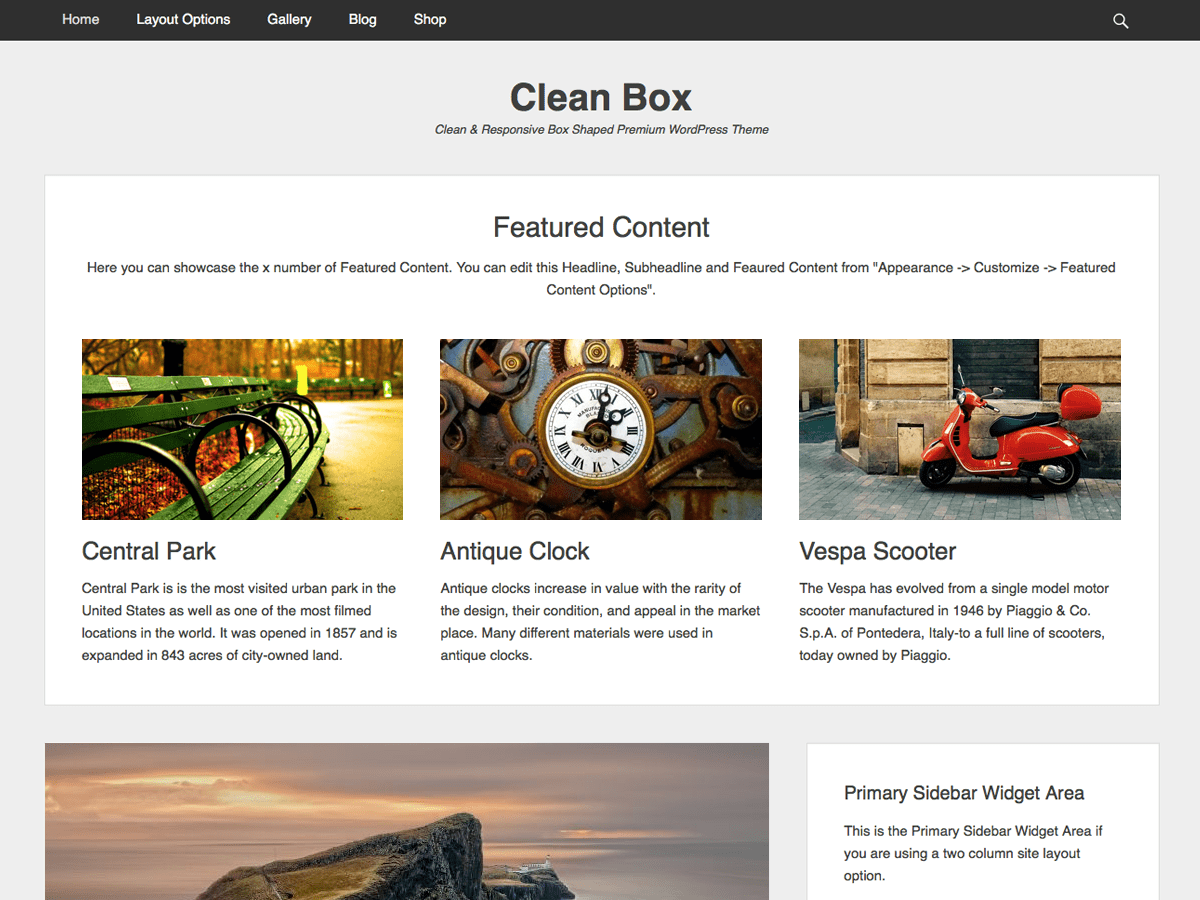 Clean Box theme screenshot