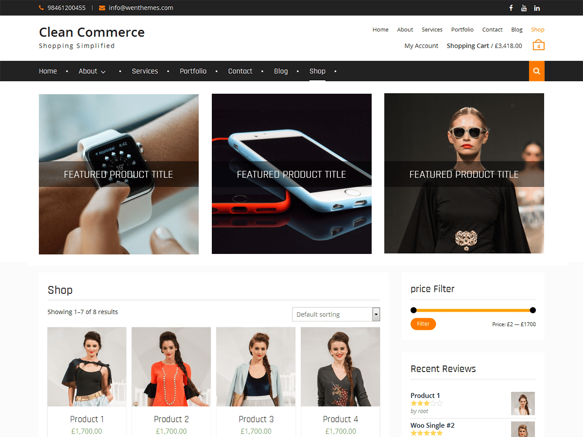Clean Commerce theme screenshot