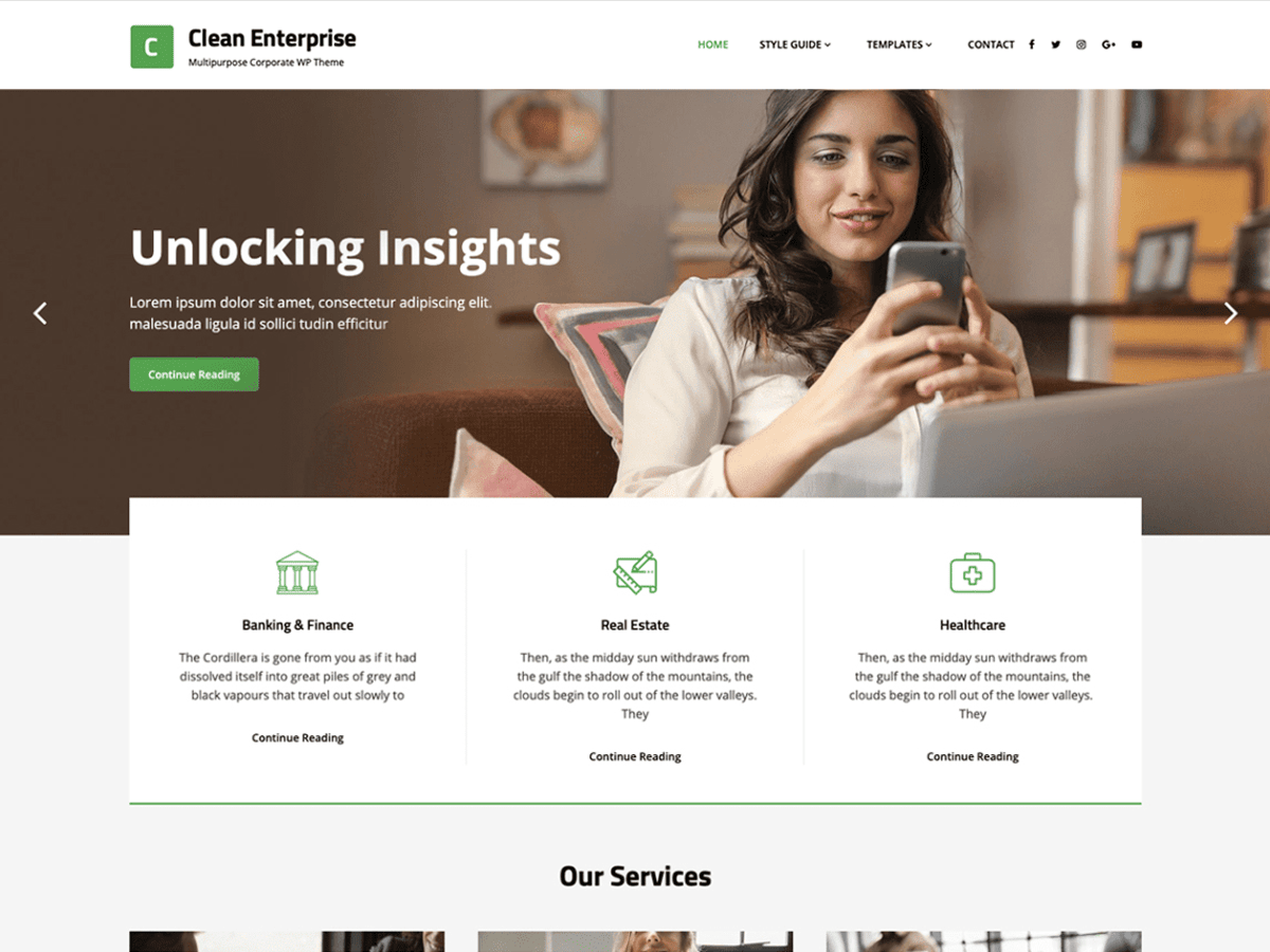 Clean Enterprise theme screenshot