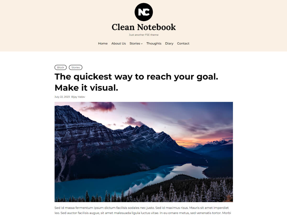 Clean Notebook theme screenshot