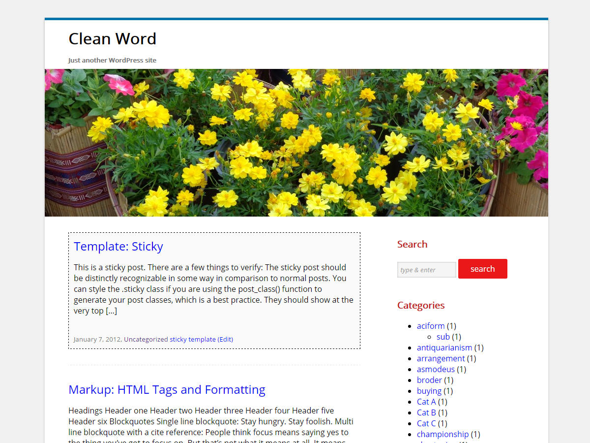 Clean Word theme screenshot