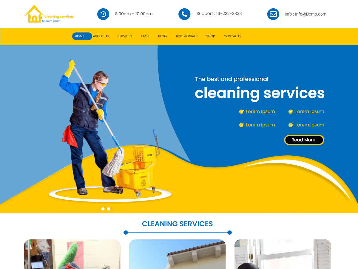 Cleaning Business theme screenshot