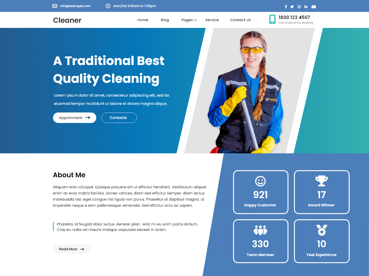 Cleaning Services Agency theme screenshot
