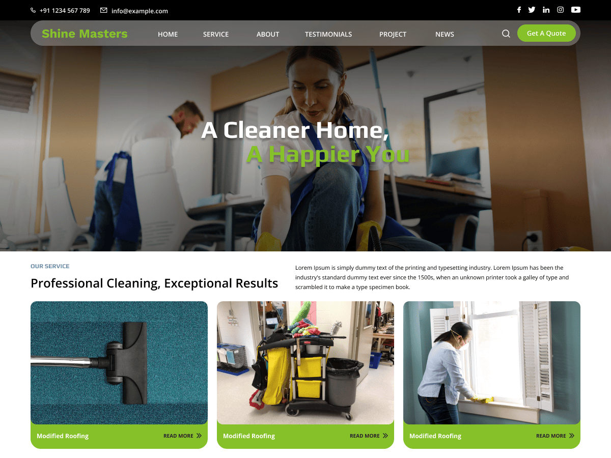 Cleaning Services Agent theme screenshot