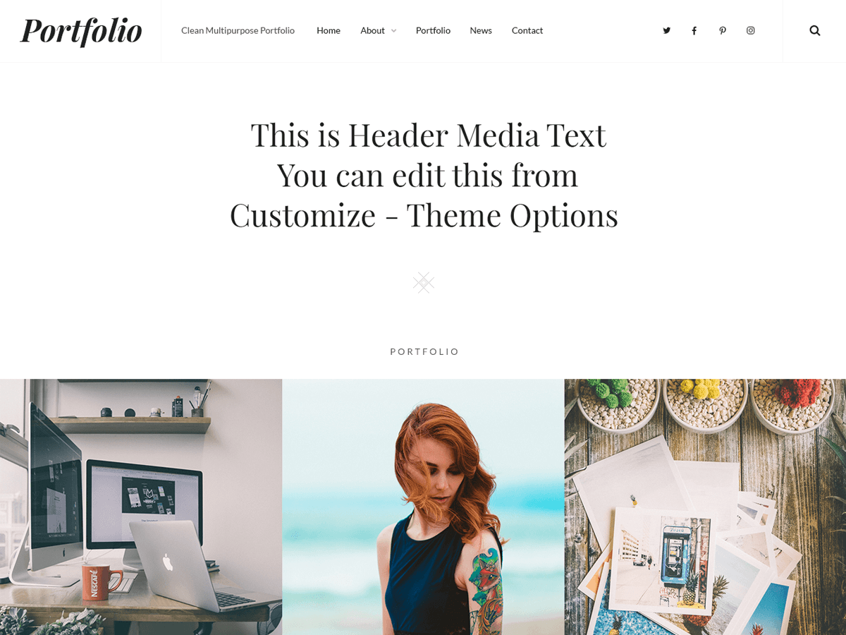 CleanPortfolio theme screenshot