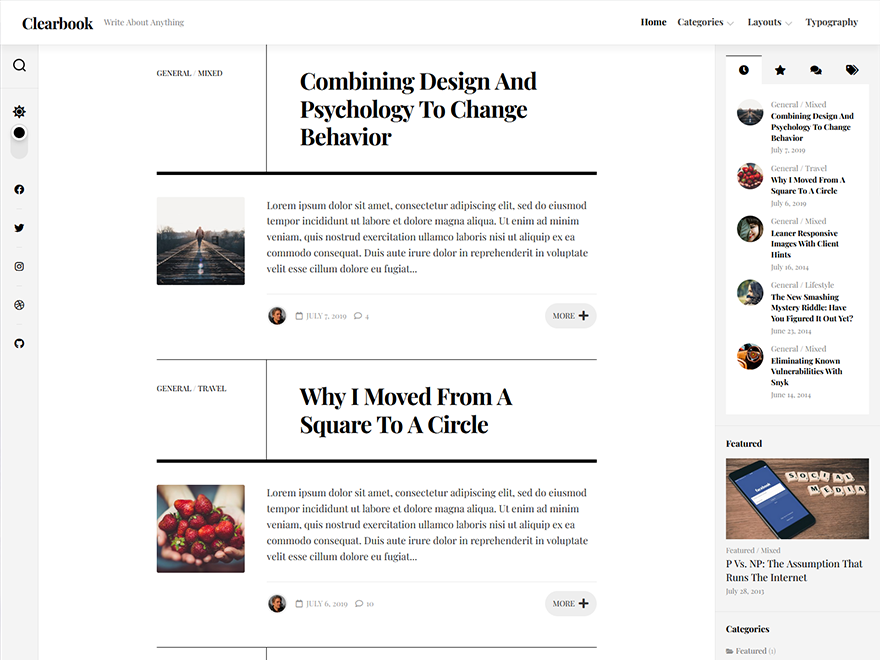 Clearbook theme screenshot