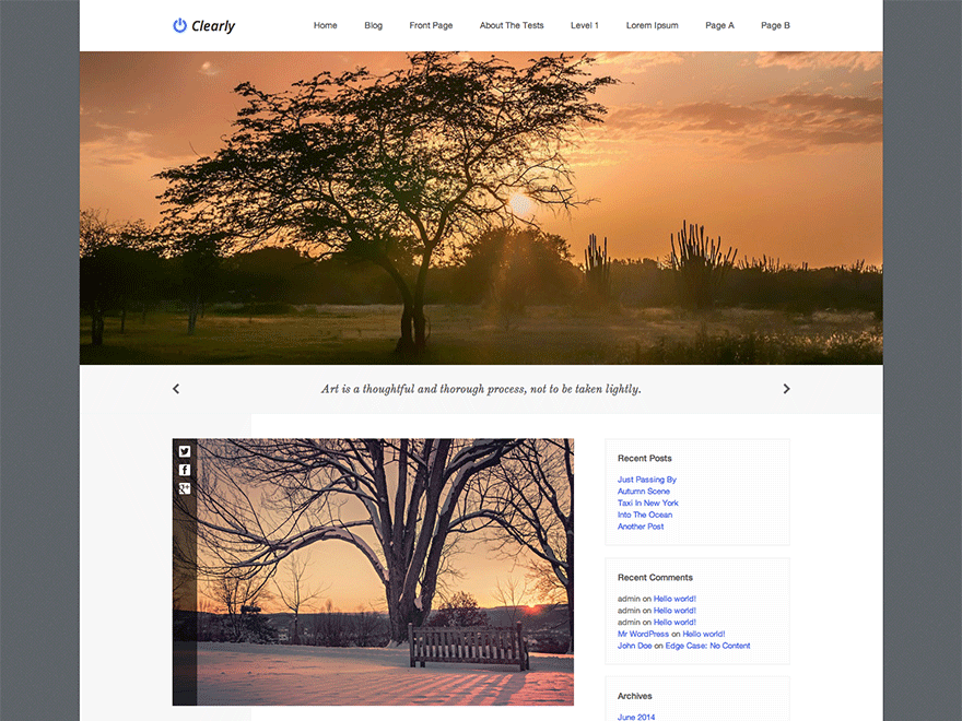 Clearly theme screenshot