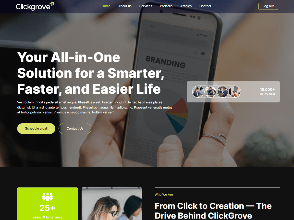 ClickGrove theme screenshot