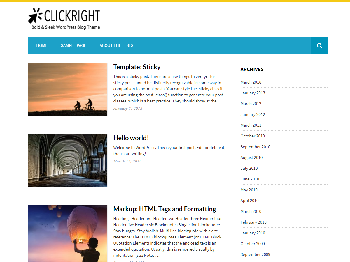Clickright Lite theme screenshot