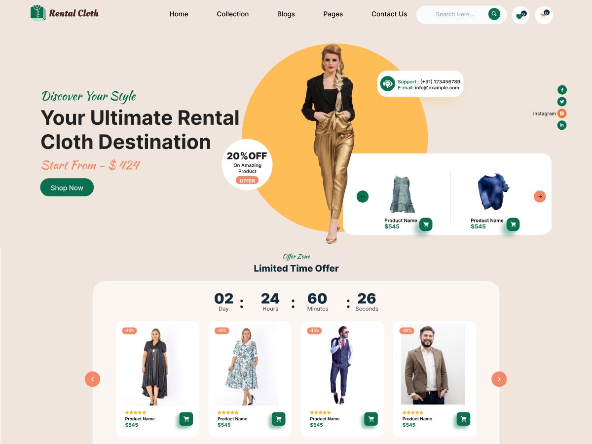 Cloth Rental Shop theme screenshot