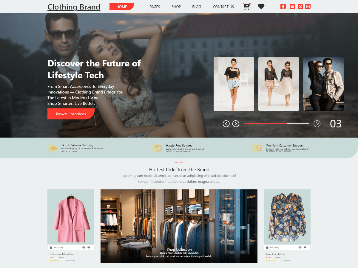 Clothing Brand Store theme screenshot