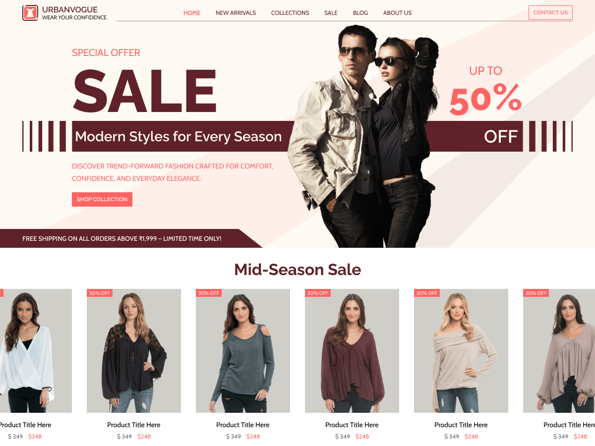 Clothing Marketplace theme screenshot