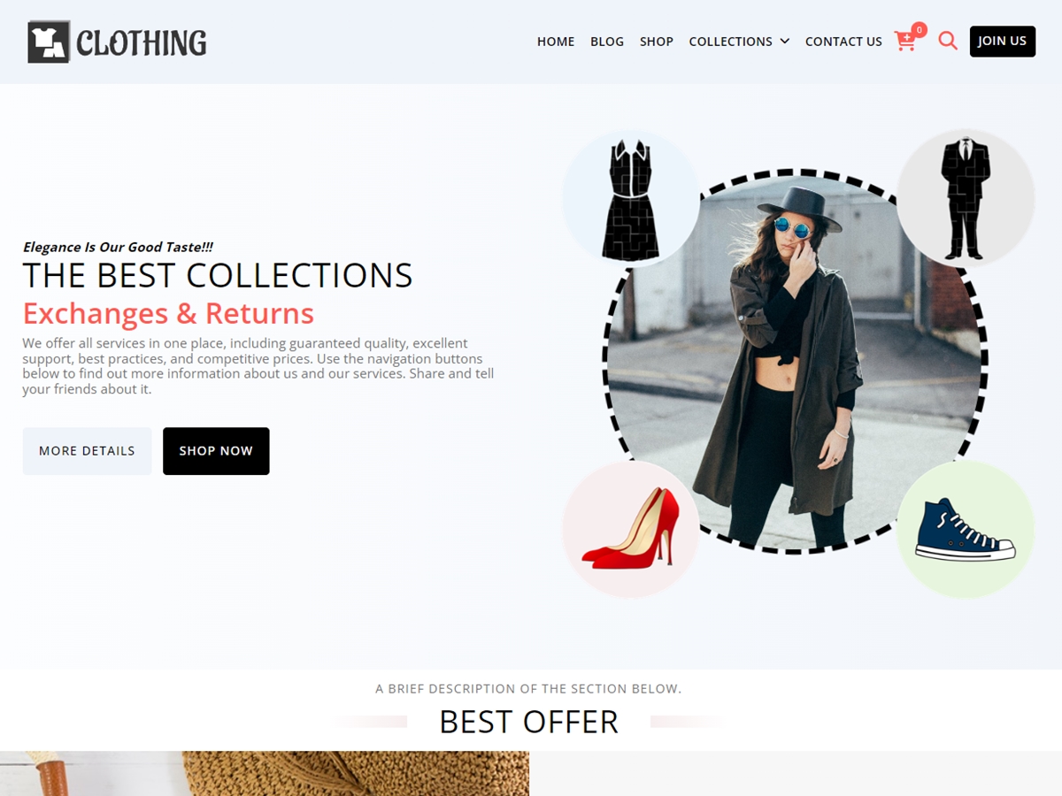 Clothing theme screenshot