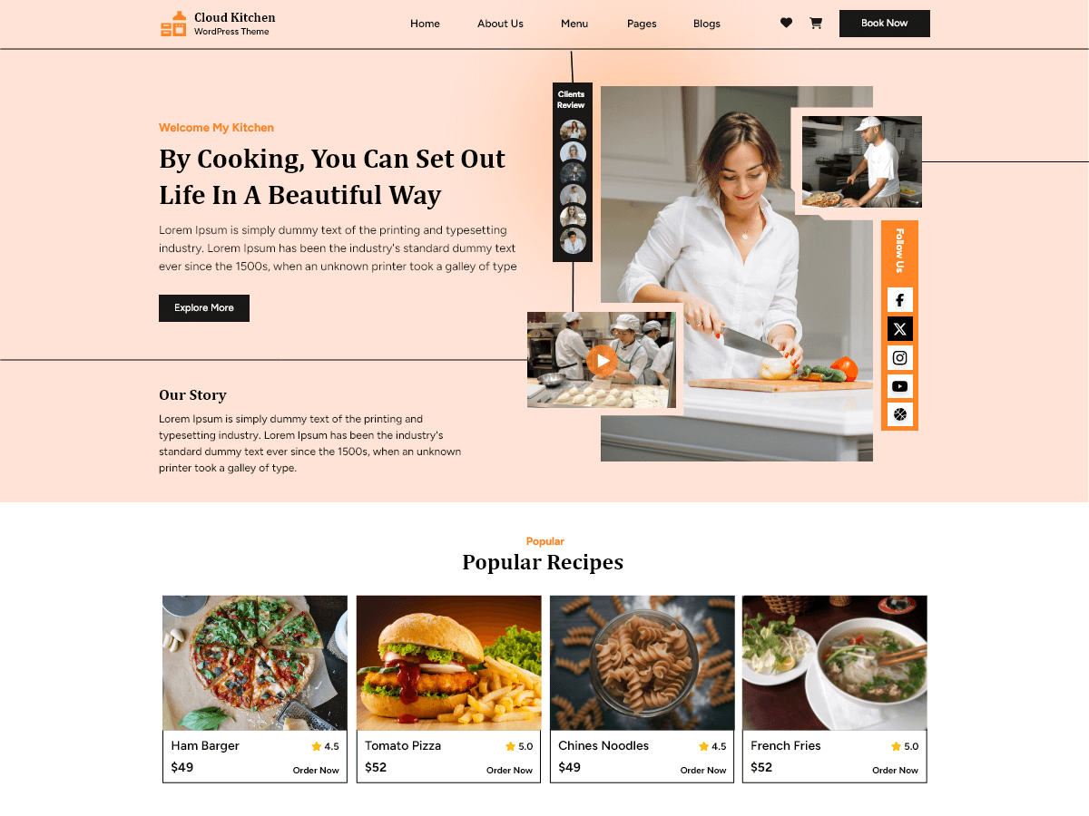Cloud Kitchen theme screenshot
