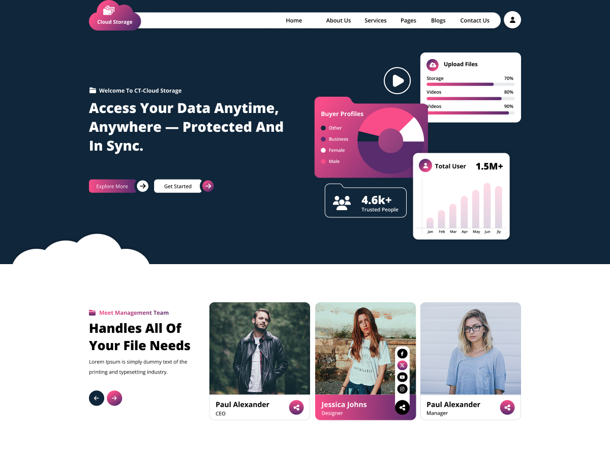 Cloud Storage Services theme screenshot