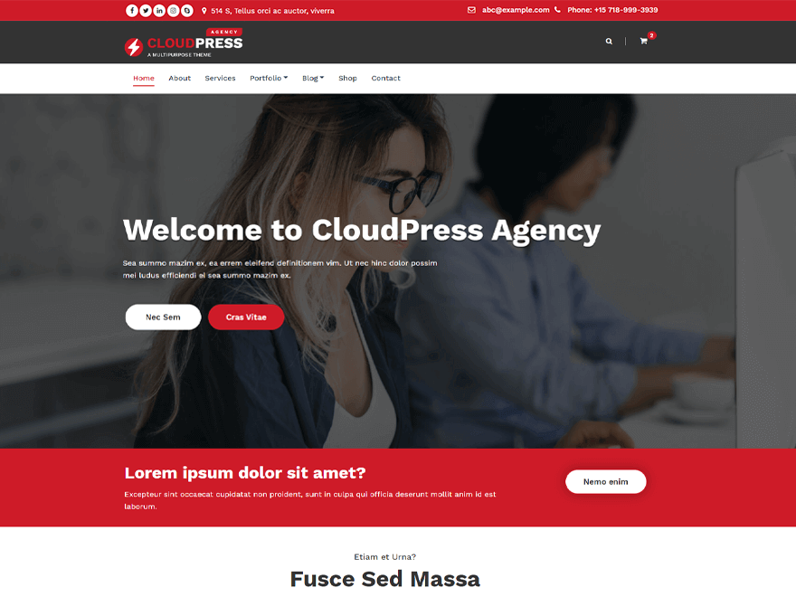 CloudPress Agency theme screenshot