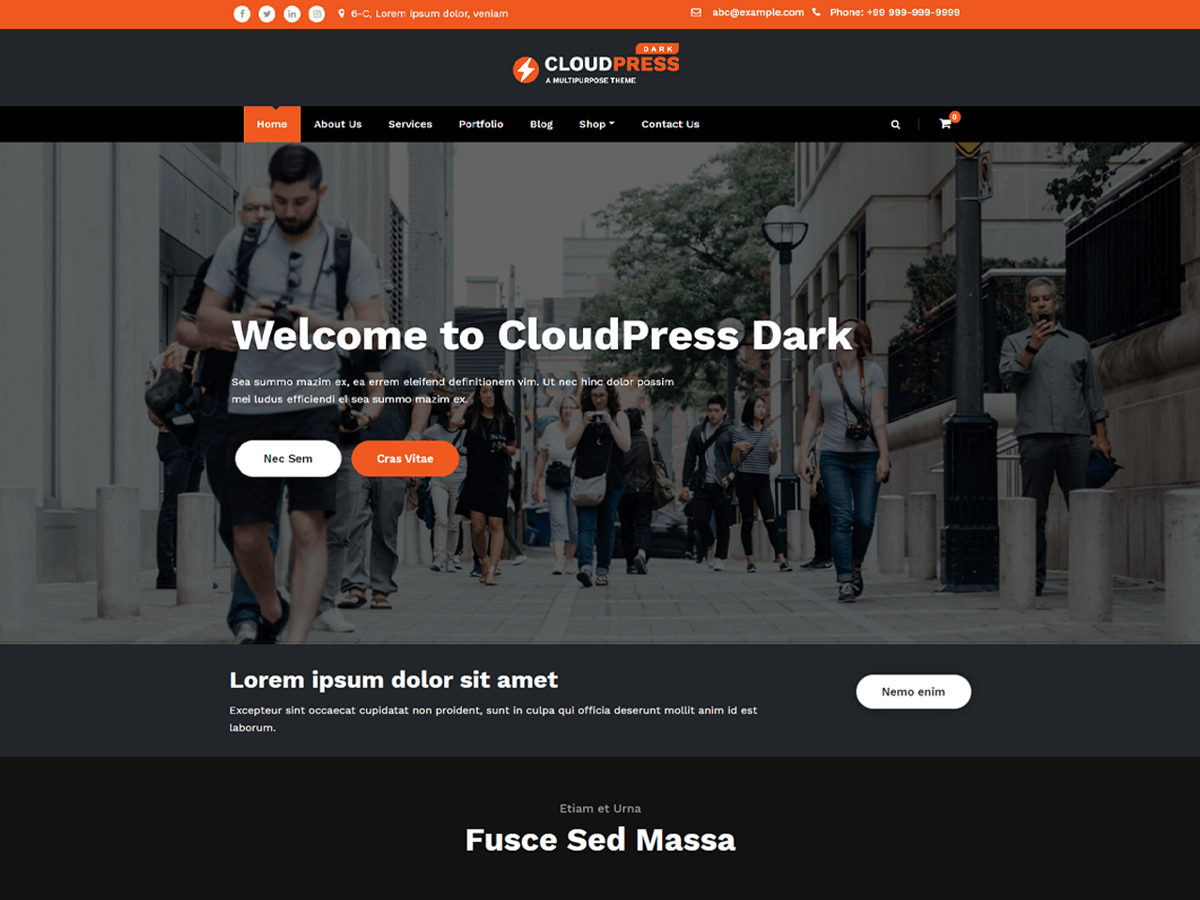 CloudPress Dark theme screenshot