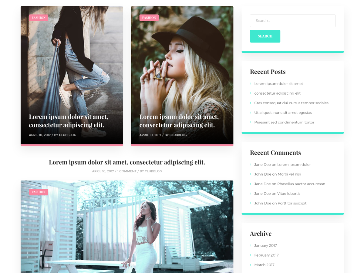 ClubBlog theme screenshot