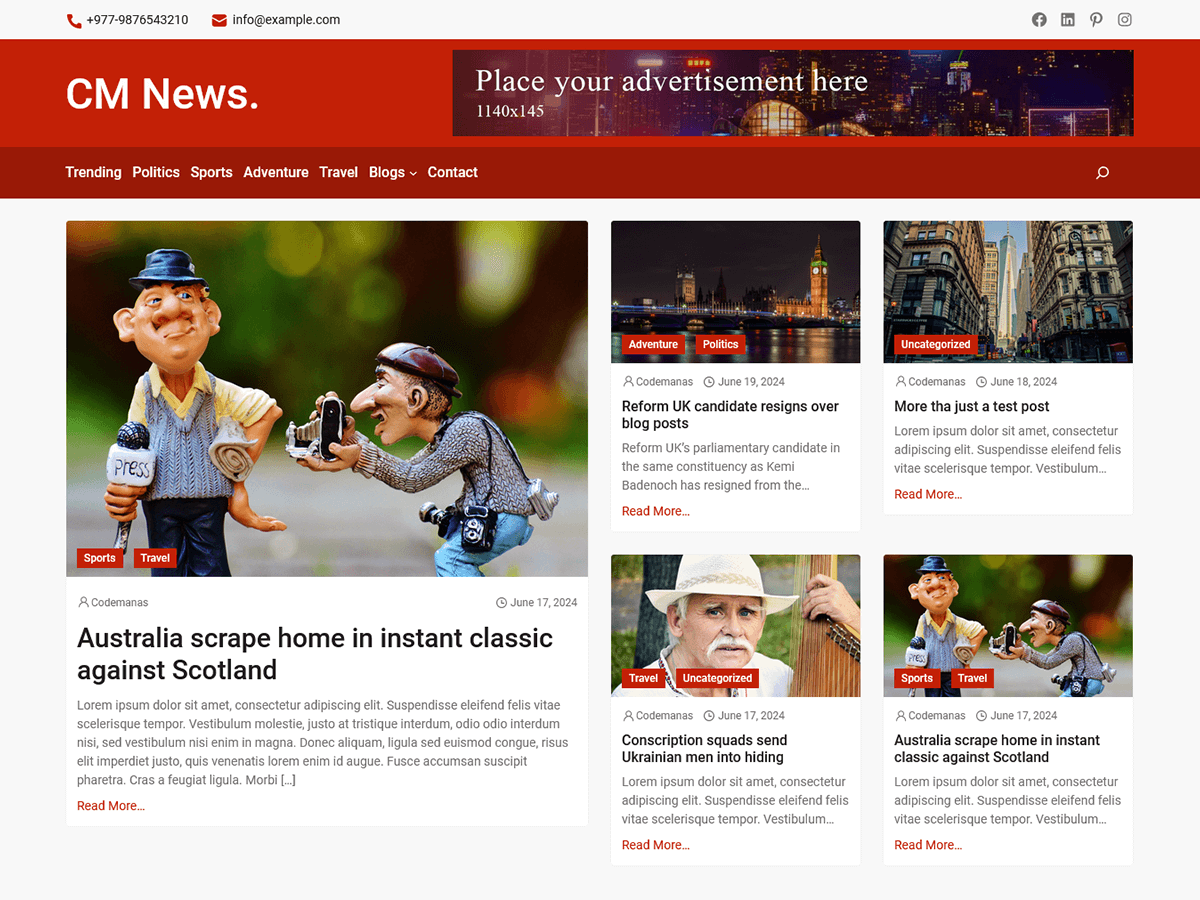 CM News theme screenshot