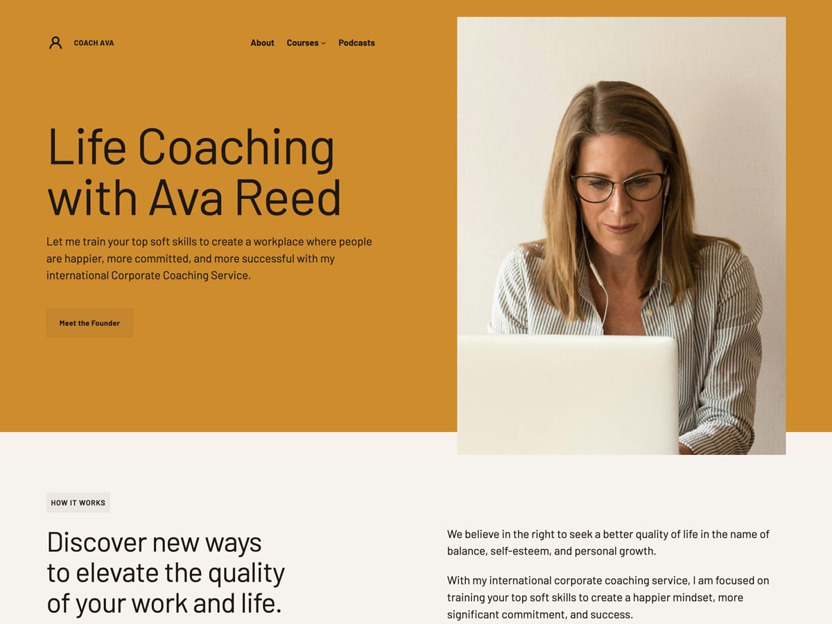 CoachAva theme screenshot