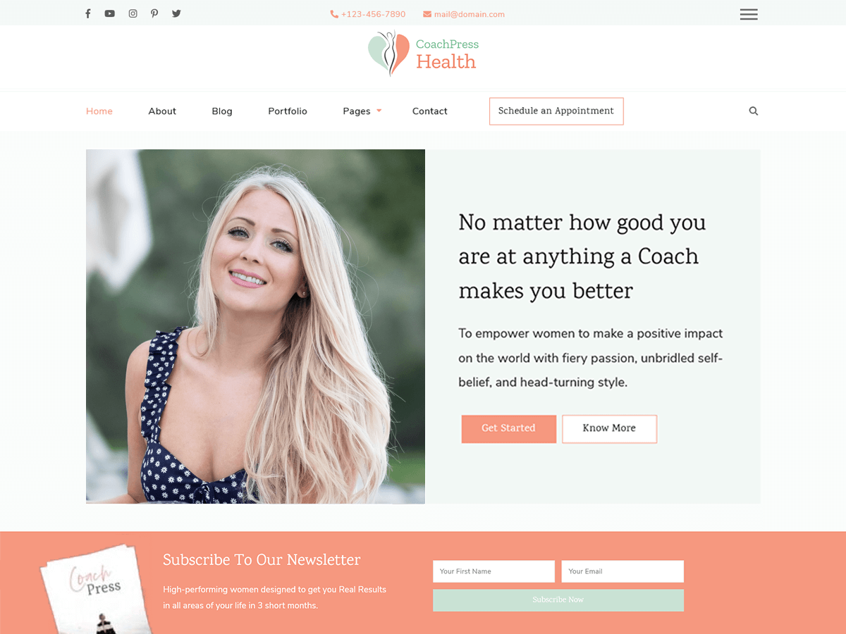 CoachPress Health theme screenshot