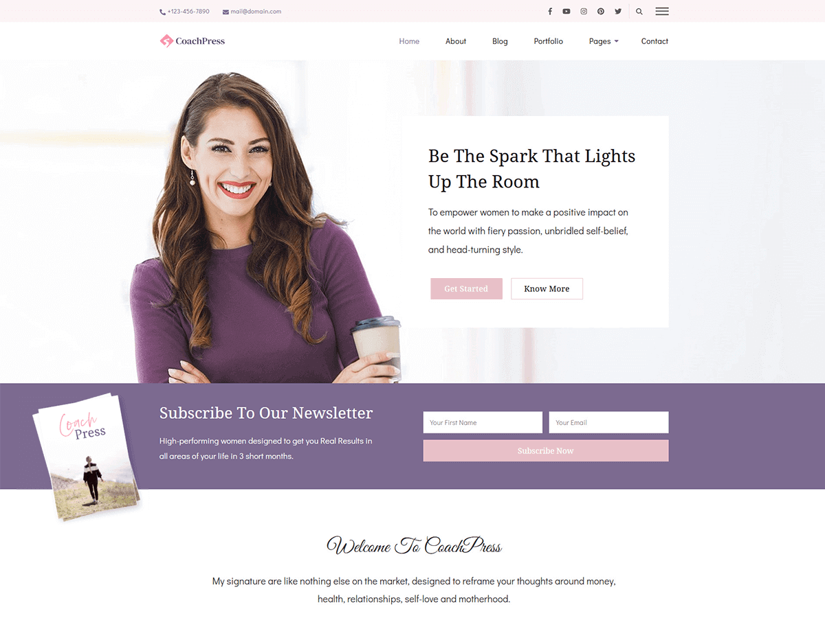CoachPress Lite theme screenshot
