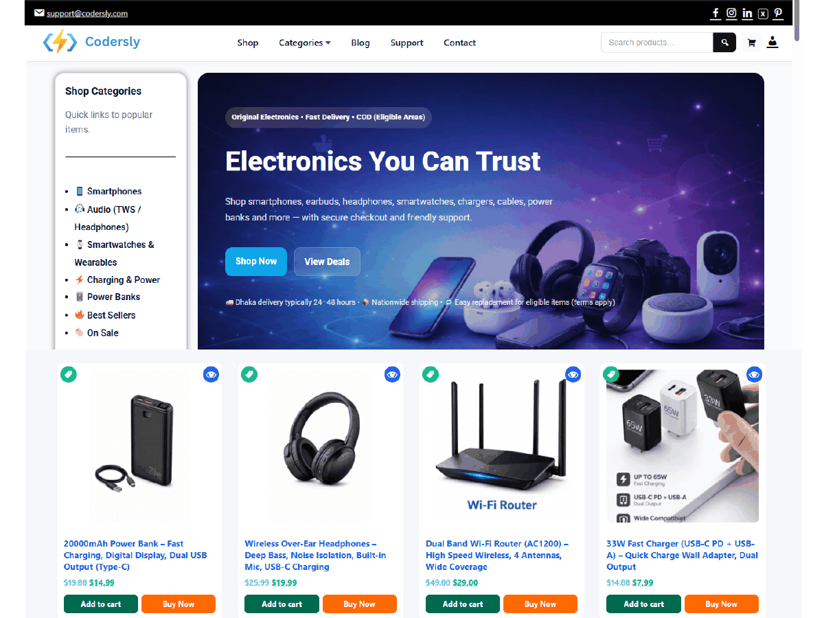 Codersly Shop theme screenshot