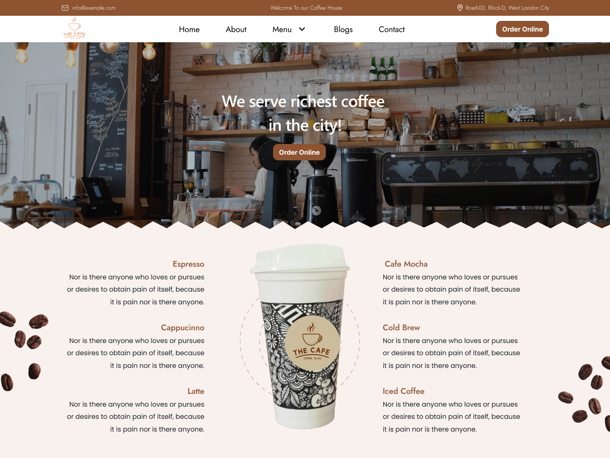 Coffee Bistro theme screenshot