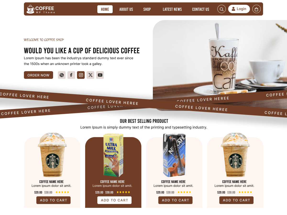 Coffee Brewery theme screenshot