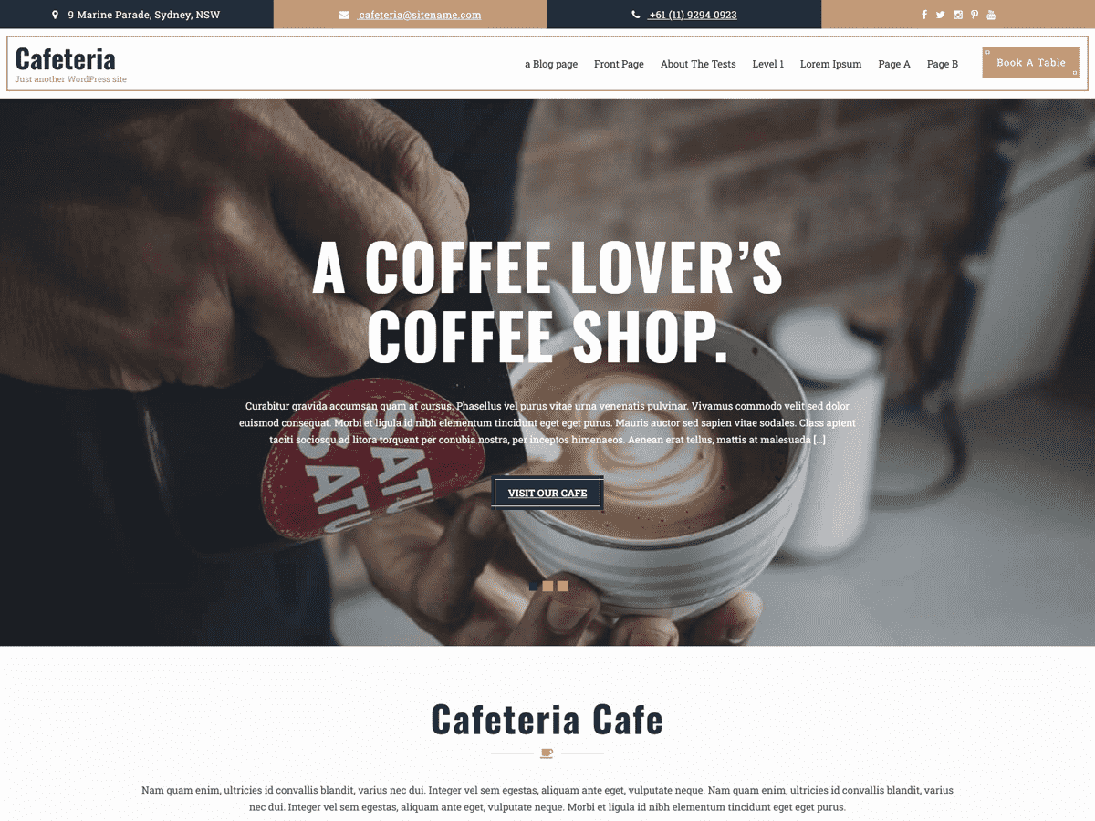 Coffee Cafeteria theme screenshot