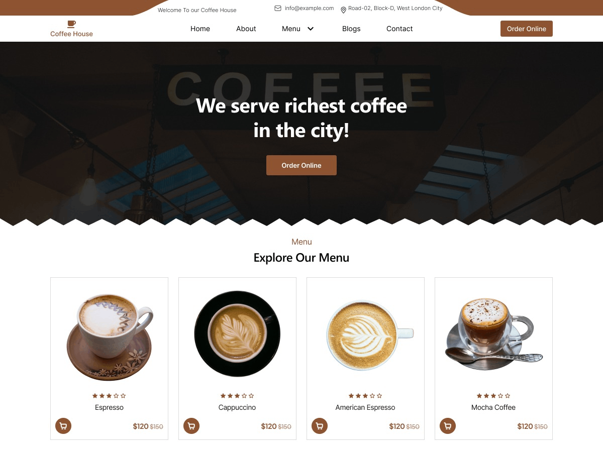 Coffee Espresso theme screenshot