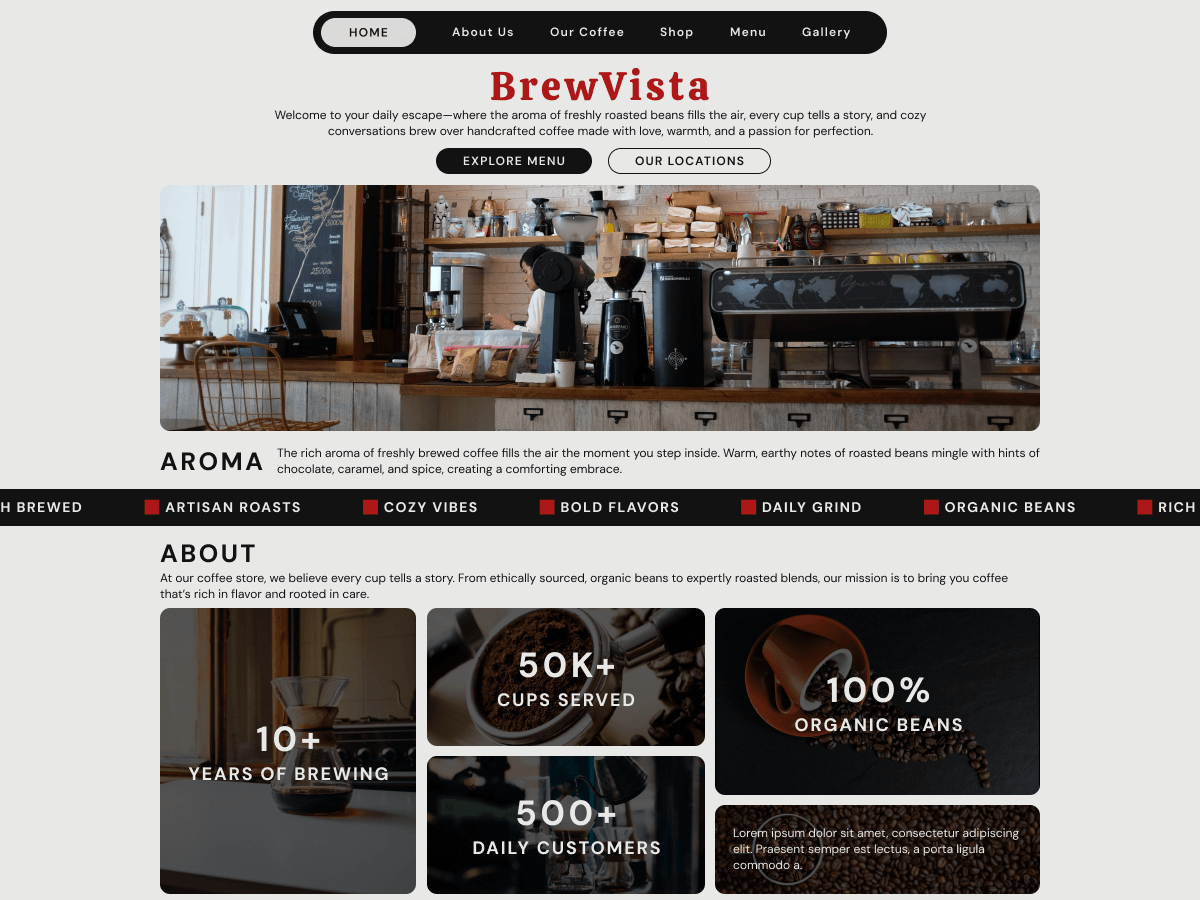 Coffee Shop Bistro theme screenshot