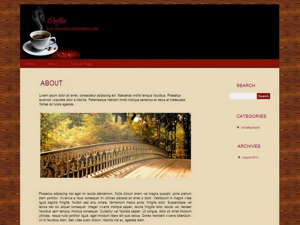 Coffee theme screenshot