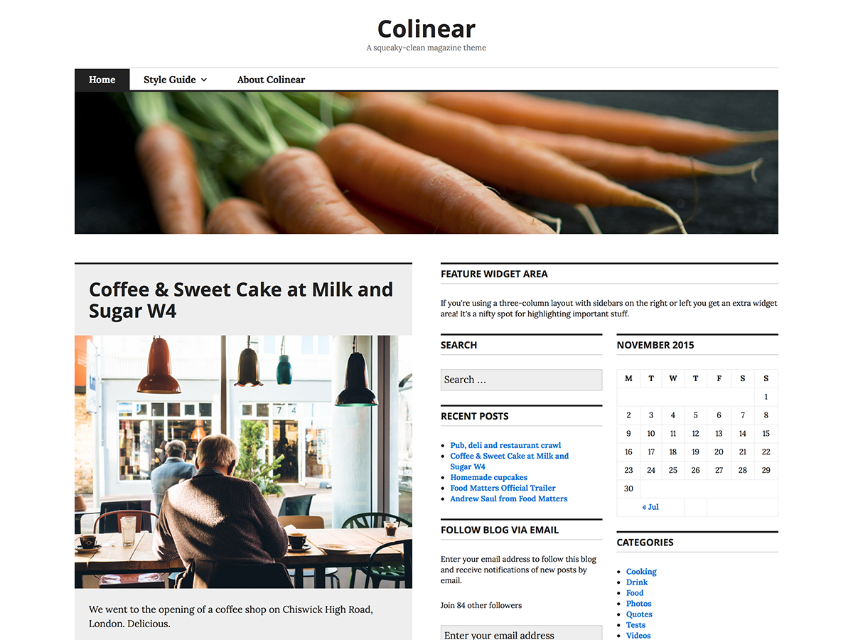 Colinear theme screenshot
