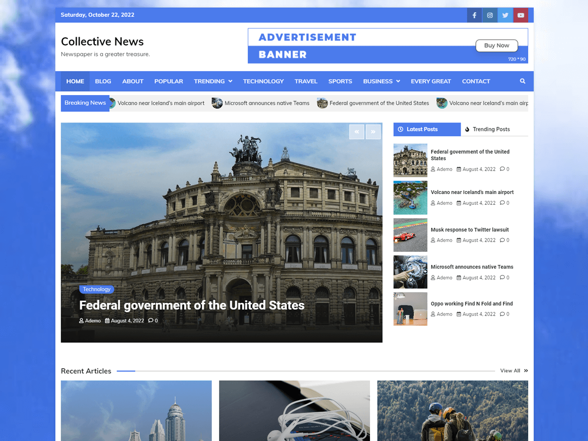 Collective News theme screenshot