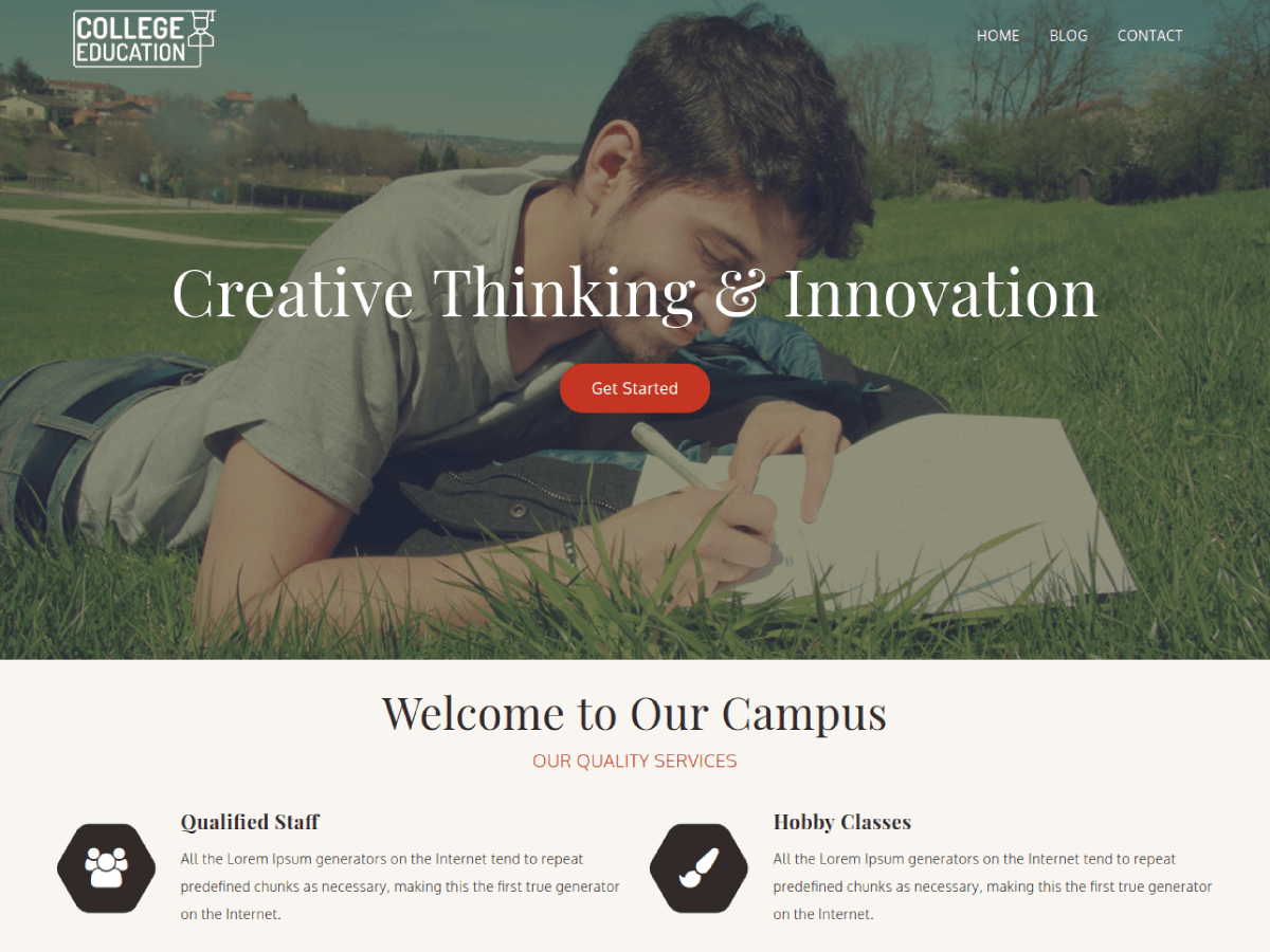 College Education theme screenshot